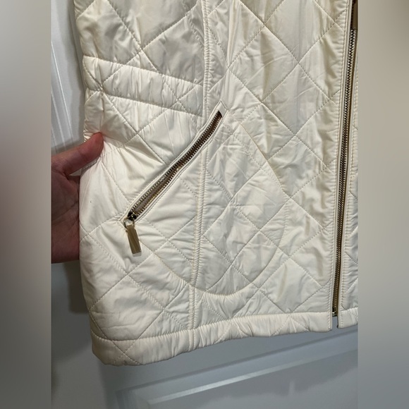 Talbots Women’s Cream Quilted Zip-Up Vest – Gold Hardware – Size X - Picture 10 of 14
